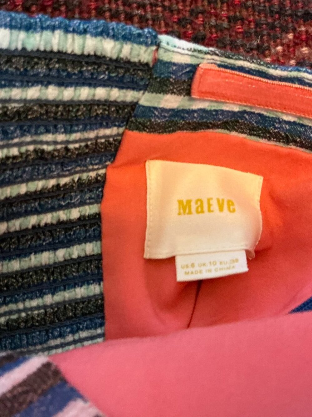Maeve by Anthropologie One Shoulder Waverly Gingham Raw Hem Dress Size 6 - Picture 8 of 8